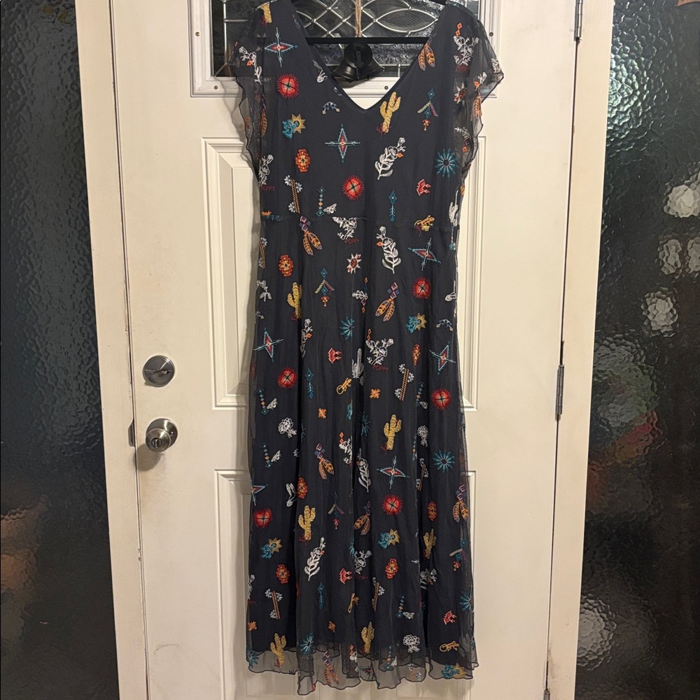 Johnny Was Jade 🌵embroidered mesh dress Large